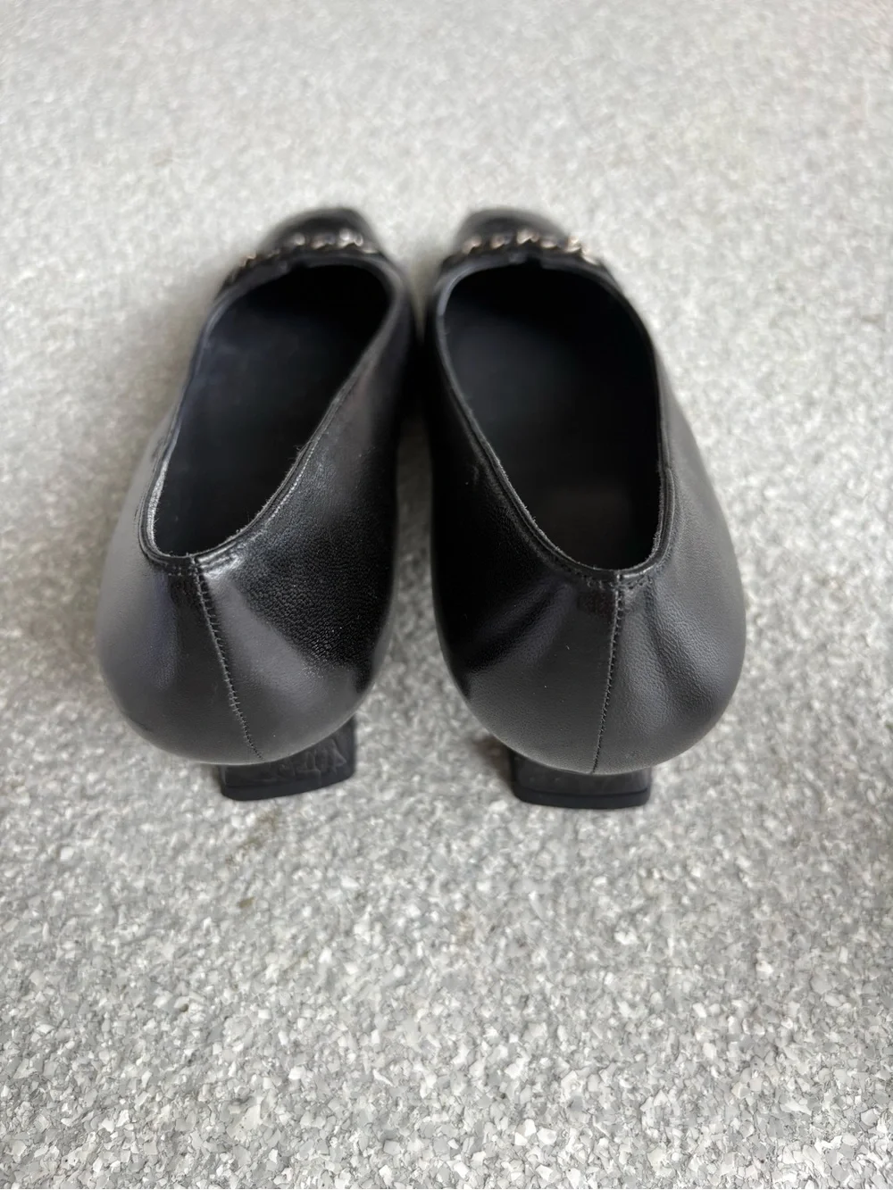 Vintage Stuart Weitzman Black Leather Square-Toe Pumps 9.5